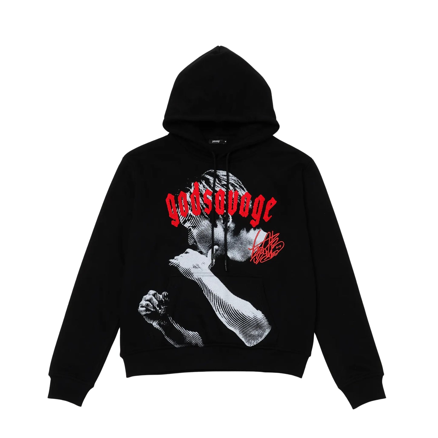 【朝倉未来 × godsavage】OG LOGO HOODIE - BLACK & RED