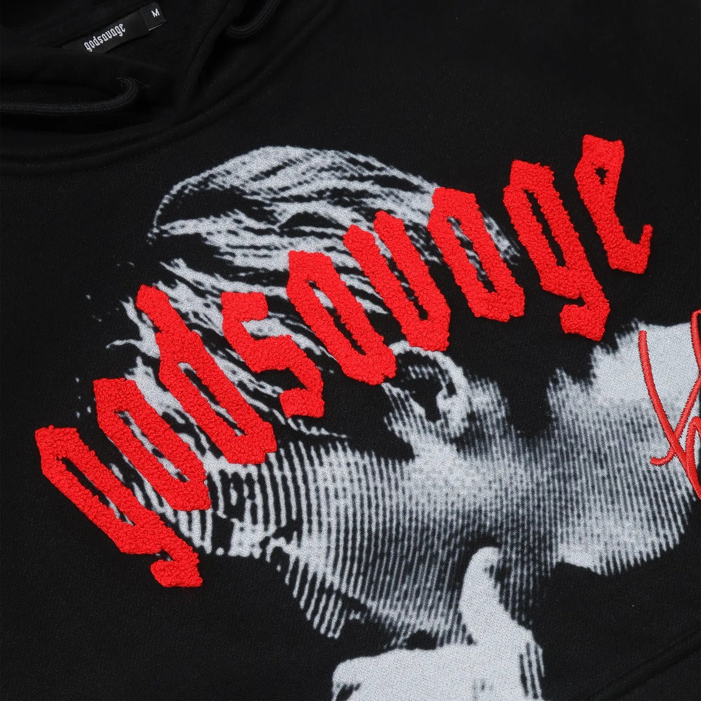 【朝倉未来 × godsavage】OG LOGO HOODIE - BLACK & RED