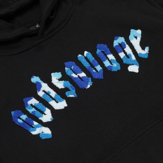 CAMO LOGO HOODIE - BLACK & BLUE