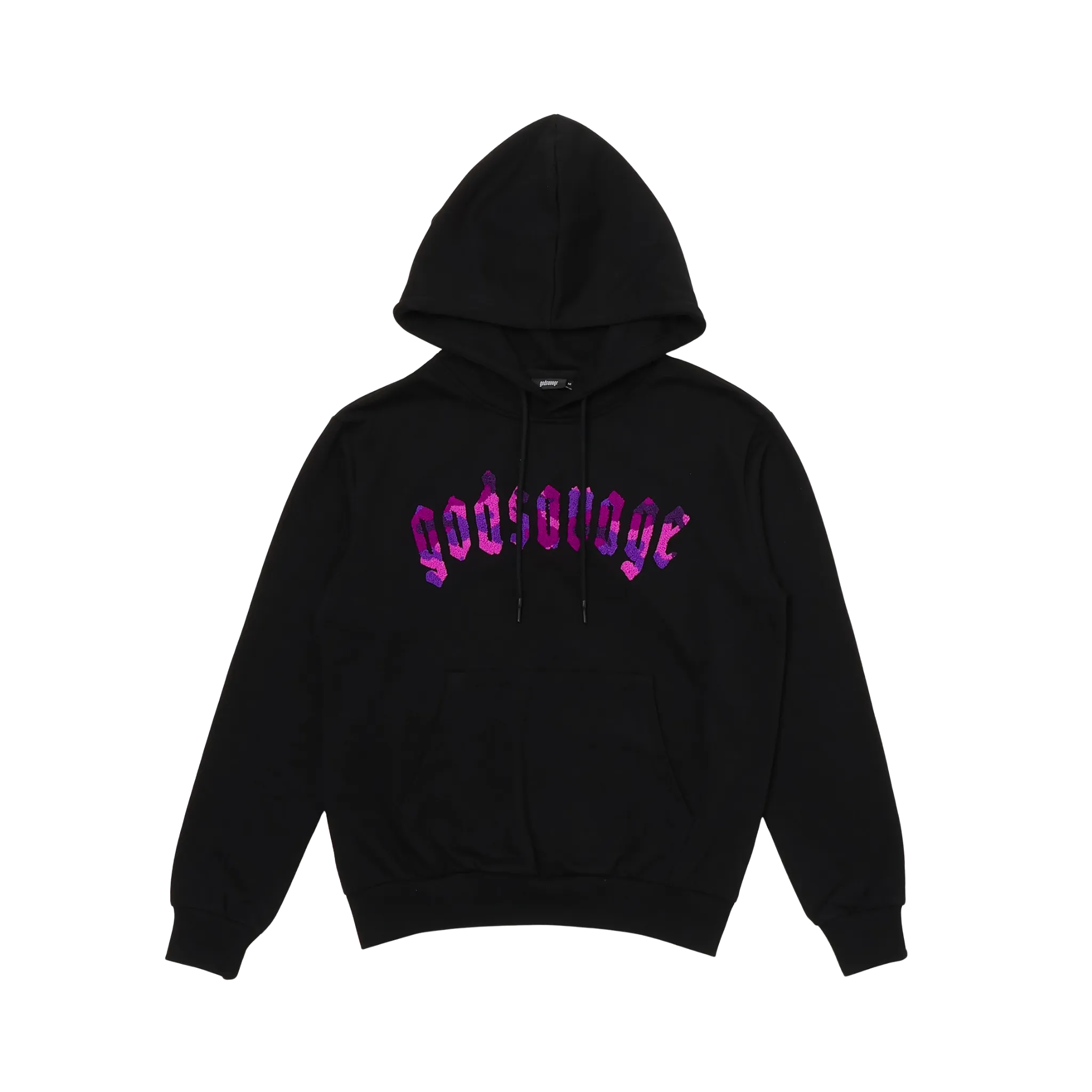 ゴッドサベージ ブラックパーカーとパンツセット CAMO LOGO HOODIE - BLACK & PURPLE – god savage