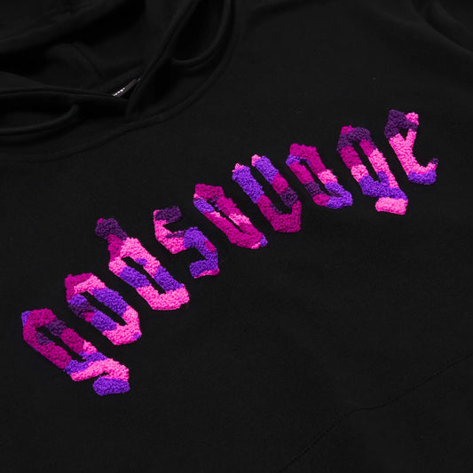 CAMO LOGO HOODIE - BLACK & PURPLE