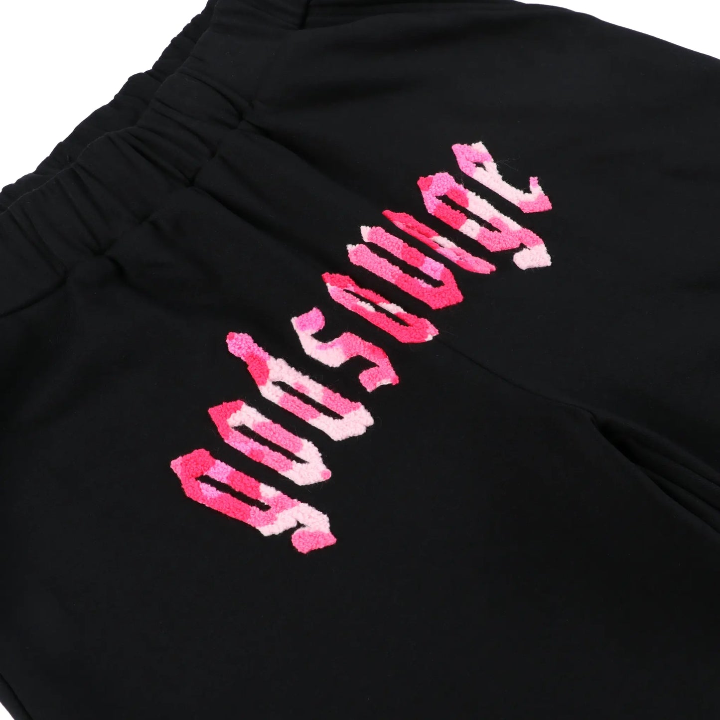CAMO LOGO SHORTS - BLACK & PINK