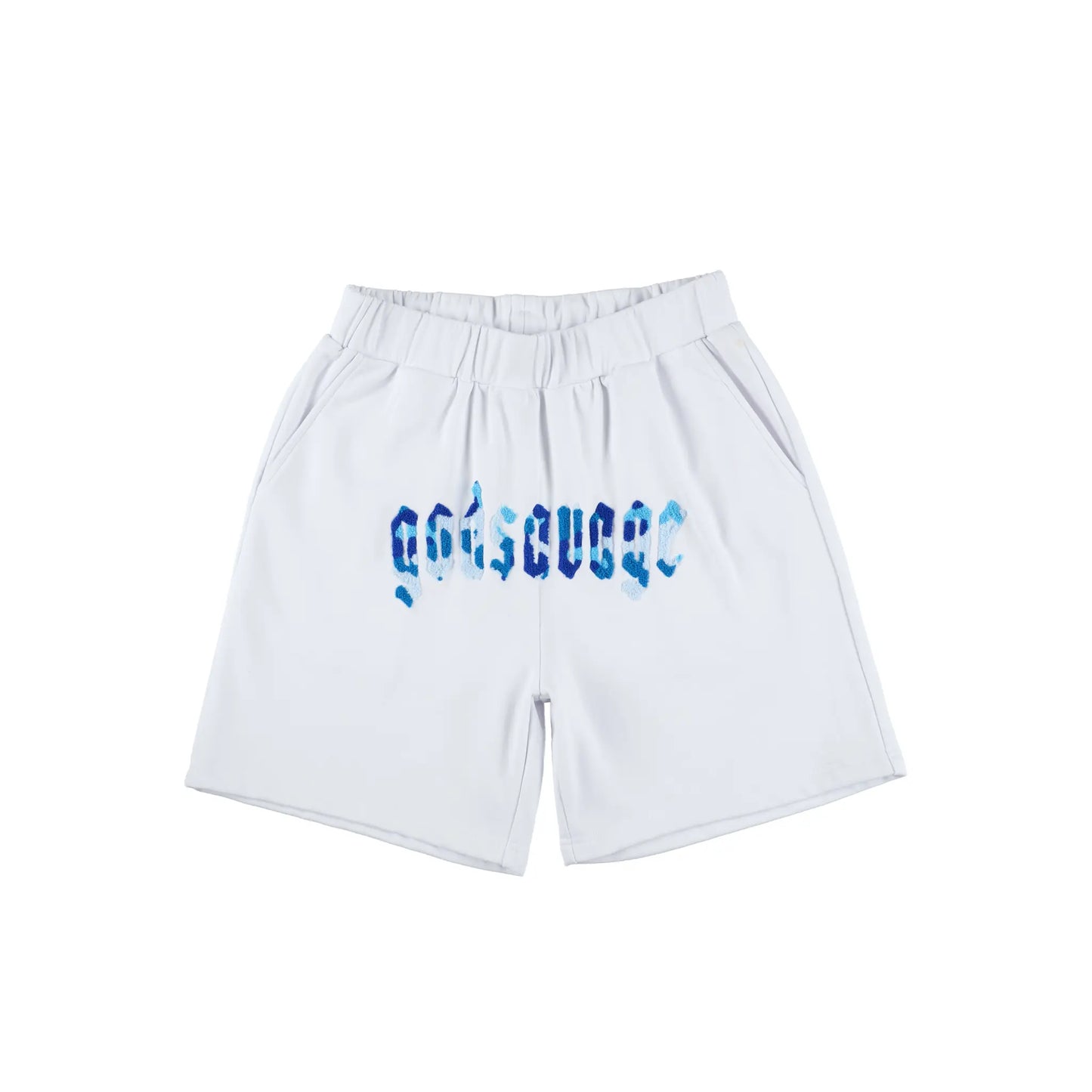CAMO LOGO SHORTS - WHITE & BLUE