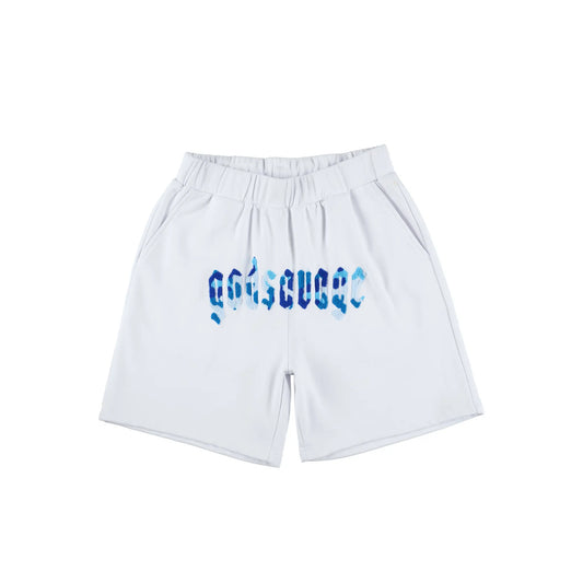 CAMO LOGO SHORTS - WHITE & BLUE