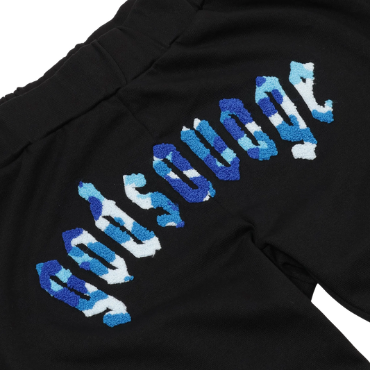 CAMO LOGO SWEATPANTS - BLACK & BLUE
