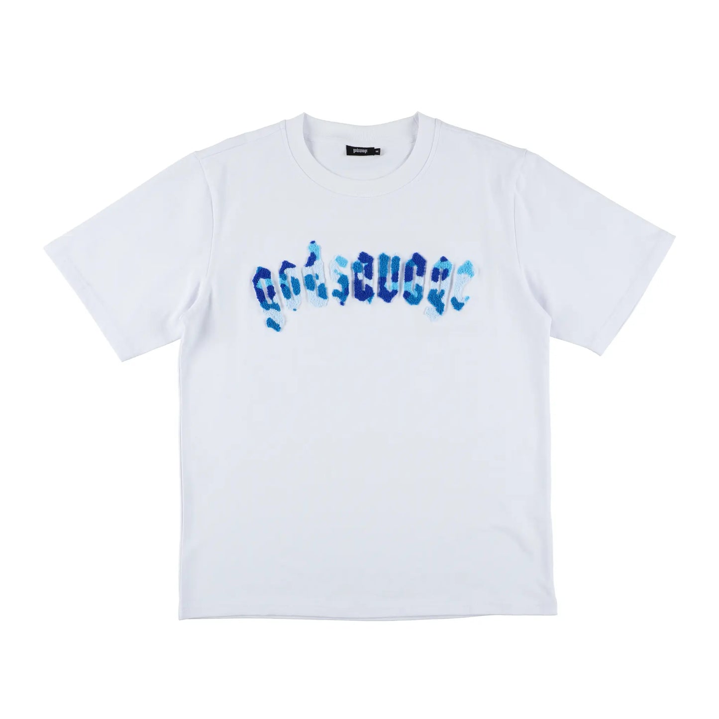 CAMO LOGO TEE - WHITE & BLUE