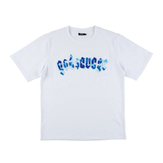 CAMO LOGO TEE - WHITE & BLUE