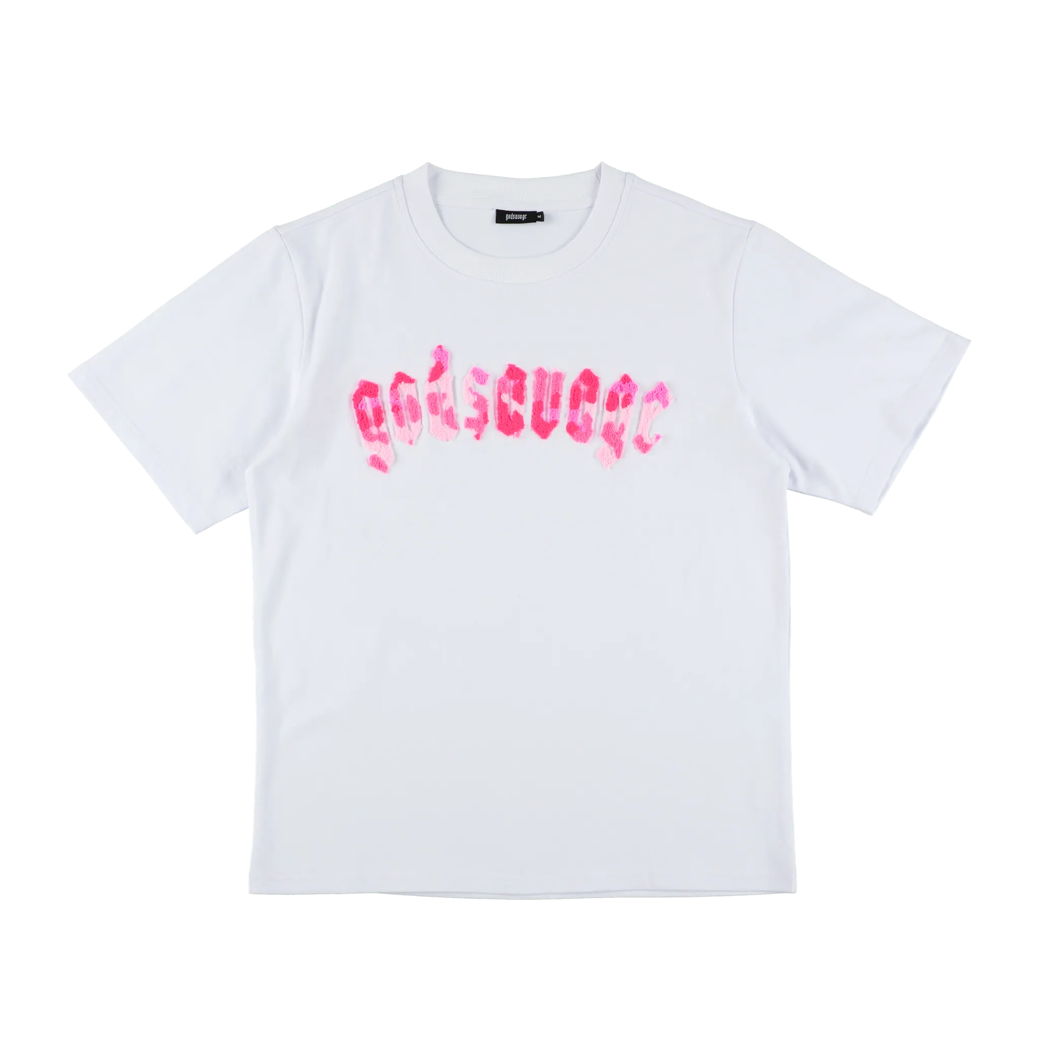 CAMO LOGO TEE - WHITE & PINK – god savage