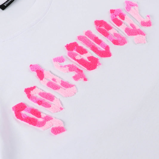 CAMO LOGO TEE - WHITE & PINK