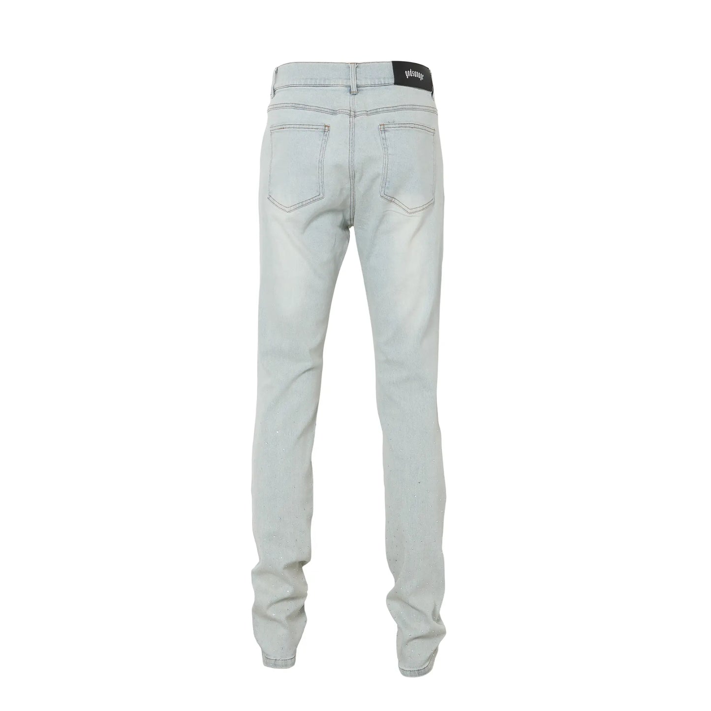 CRYSTAL SLIM FIT DENIM PANTS - LIGHT BLUE