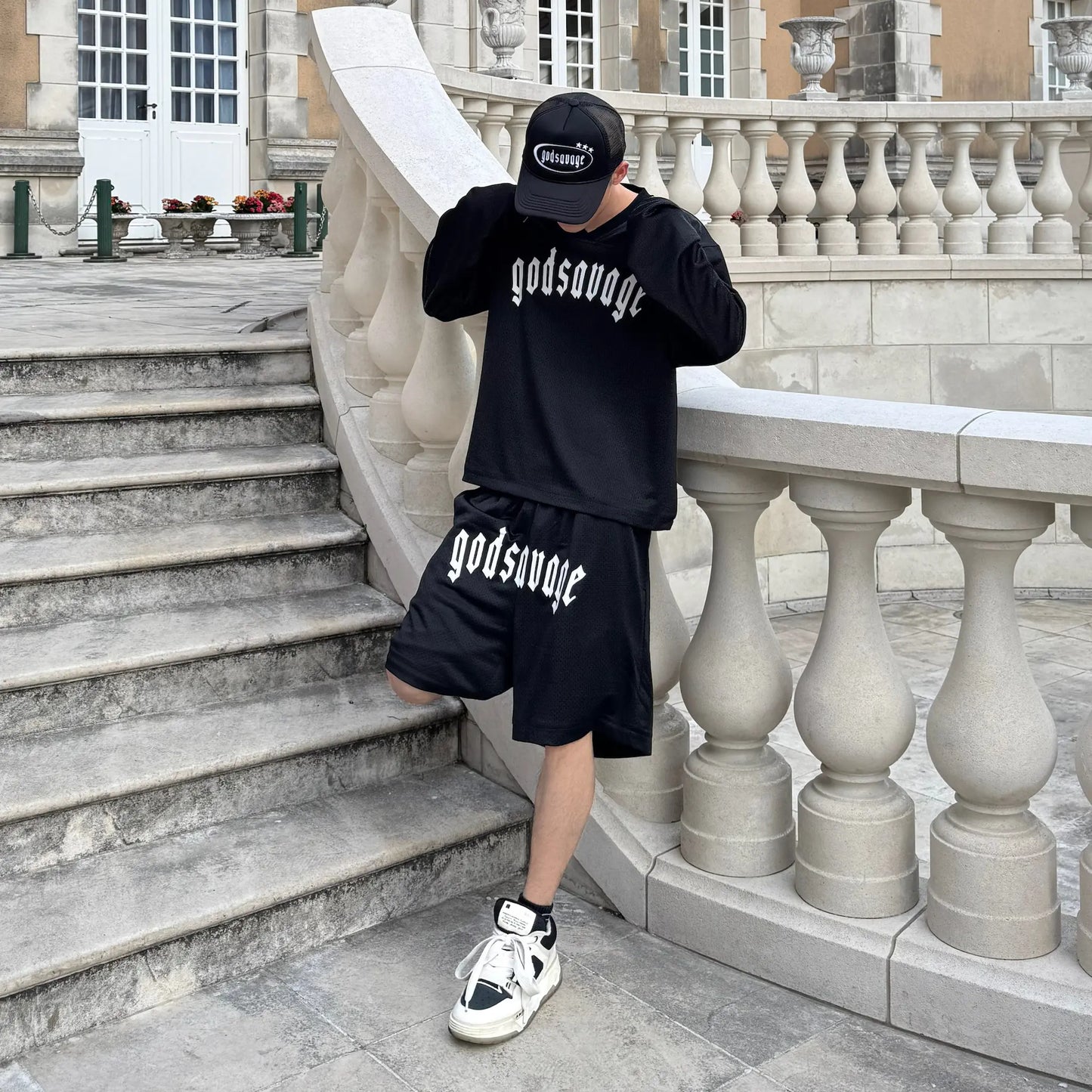 MESH L/S TEE - BLACK