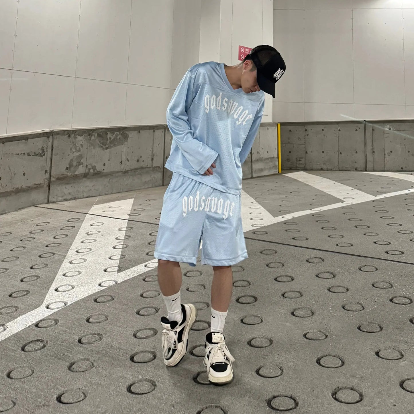 MESH L/S TEE - BLUE