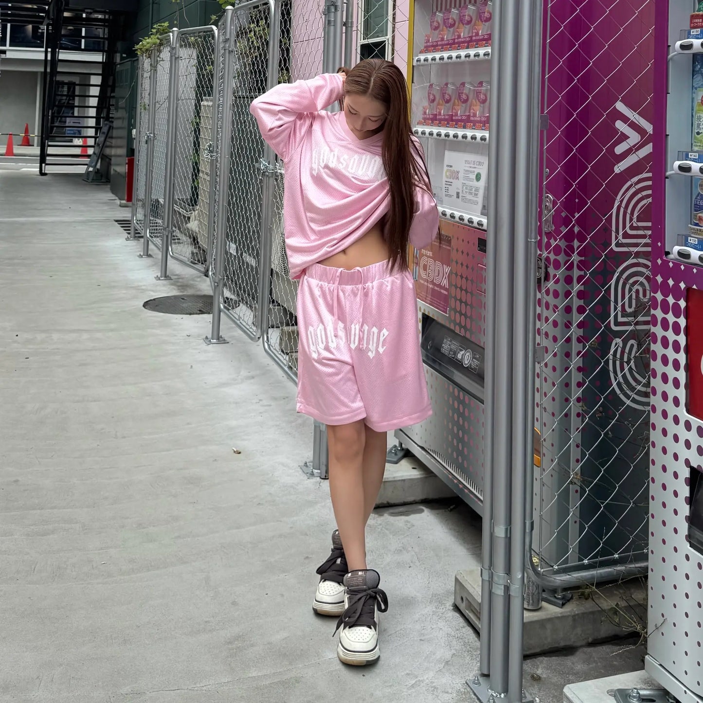 MESH L/S TEE - PINK