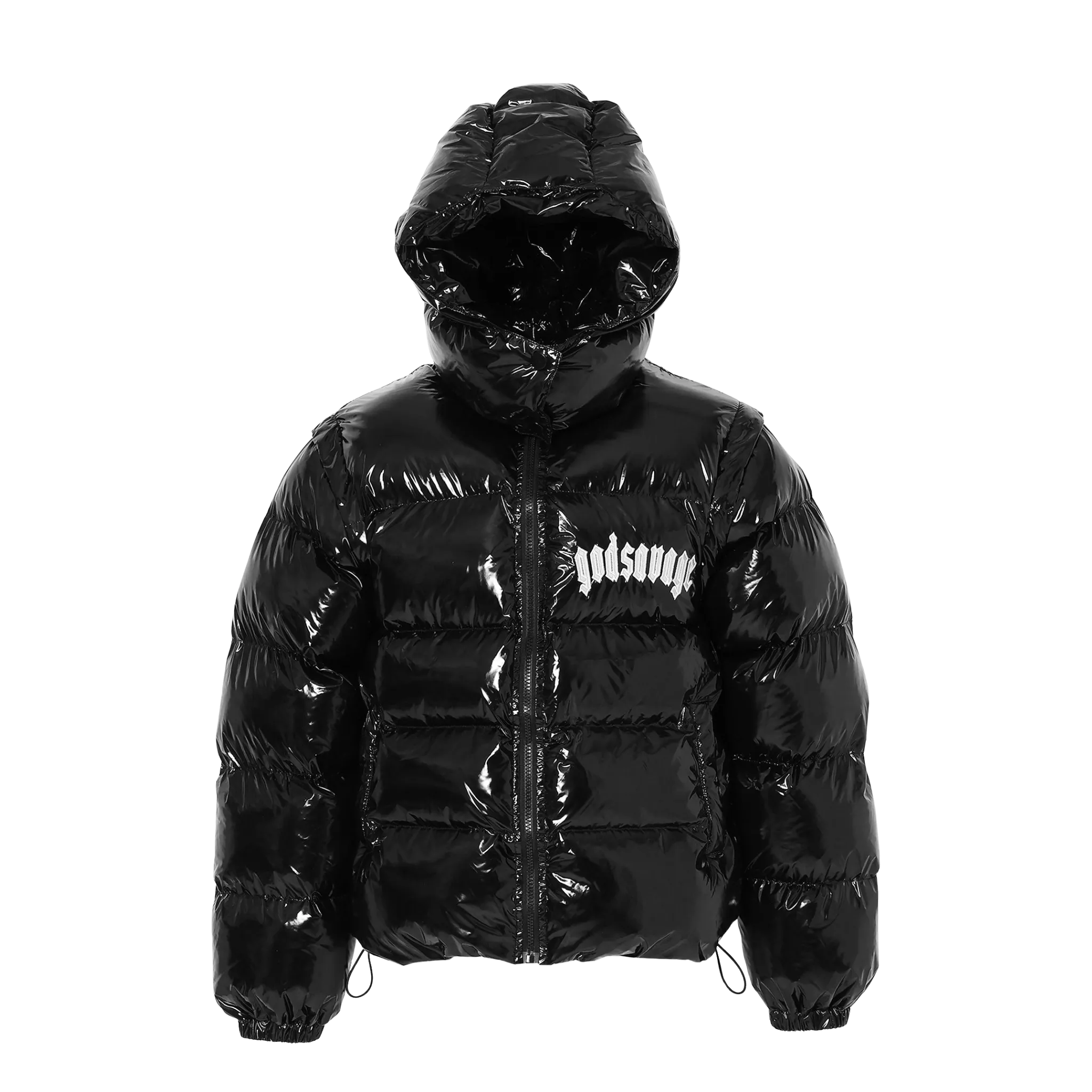METALLIC NYLON 2WAY JACKET - BLACK – god savage