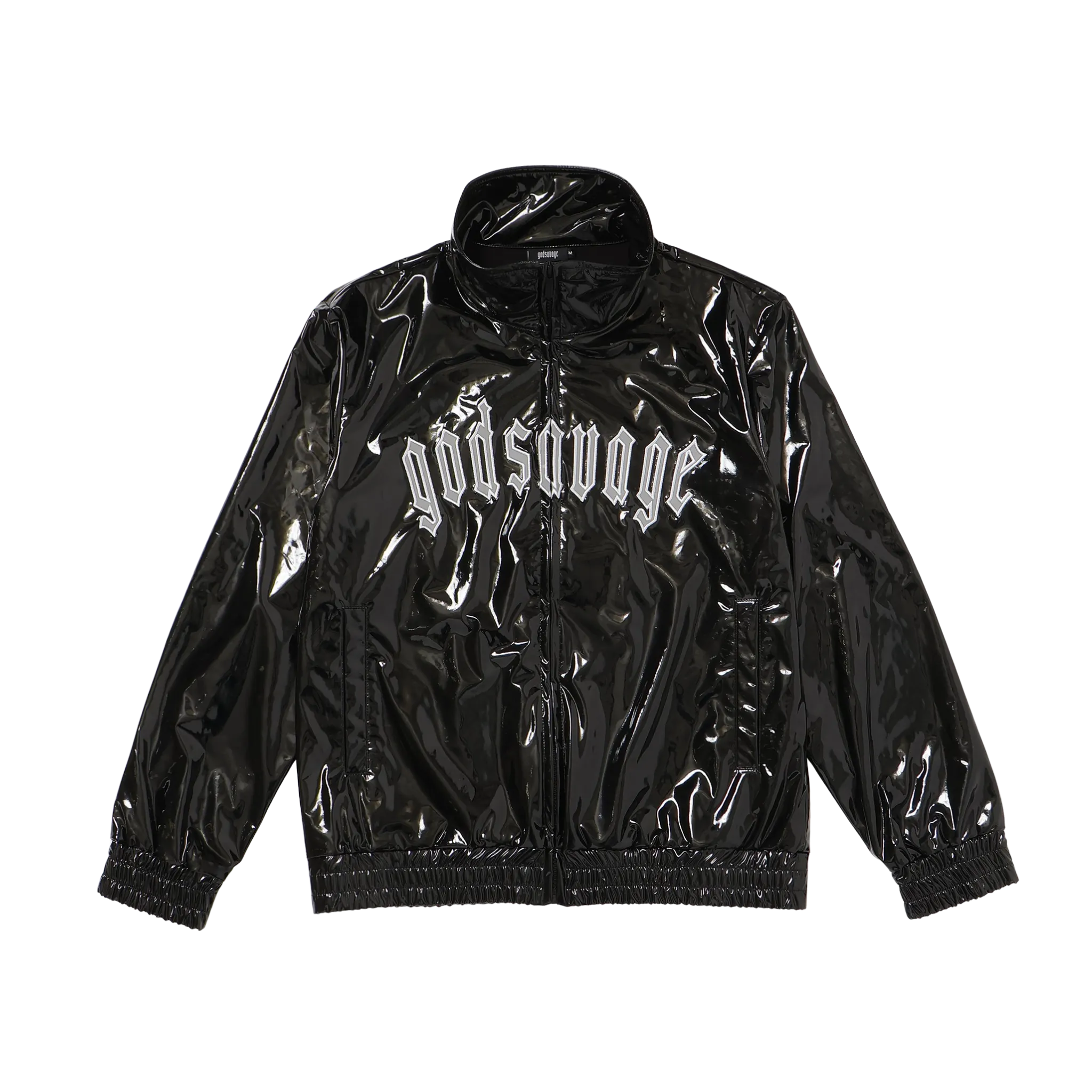 METALLIC TRACK JACKET - BLACK – god savage