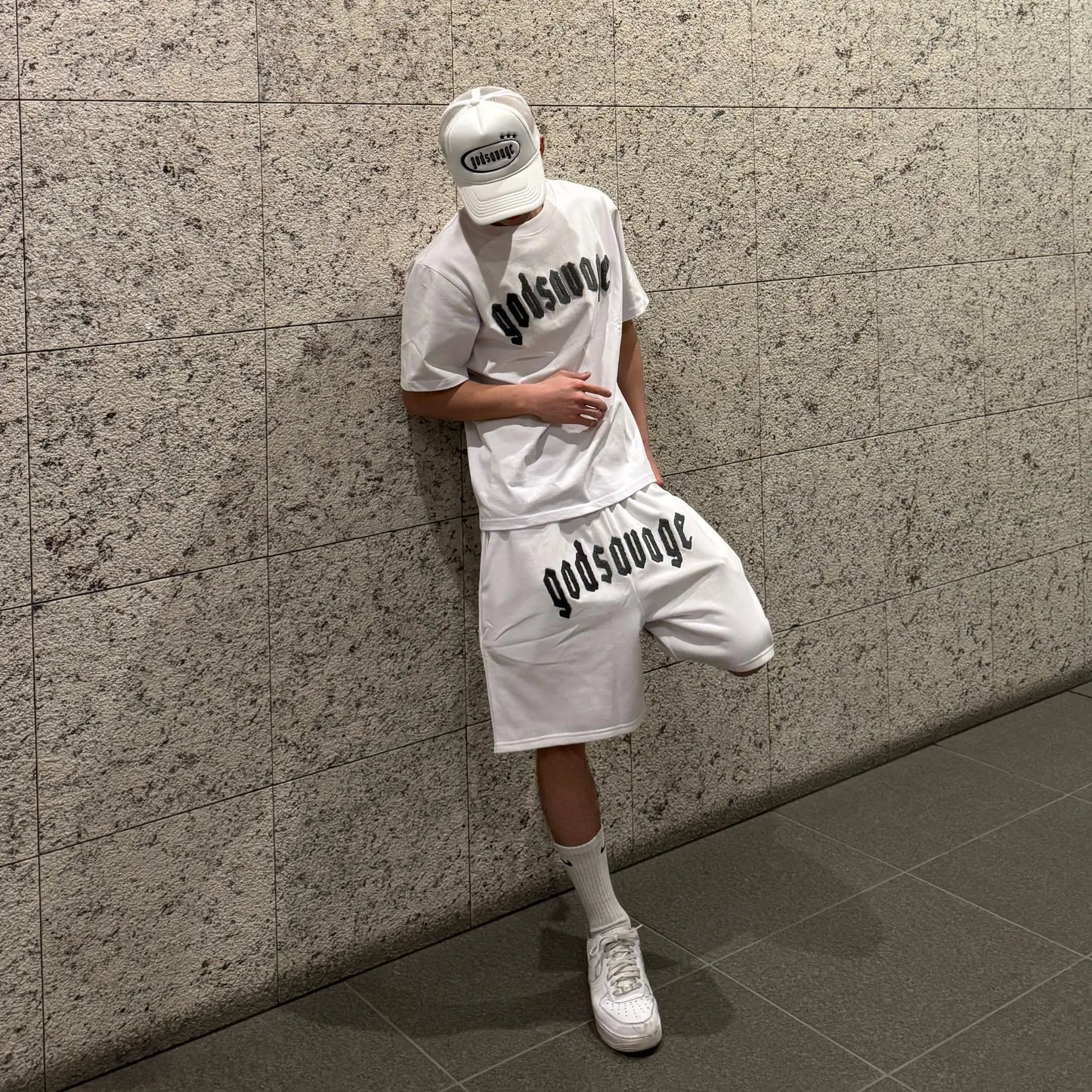 OG LOGO SHORTS - WHITE & GREY