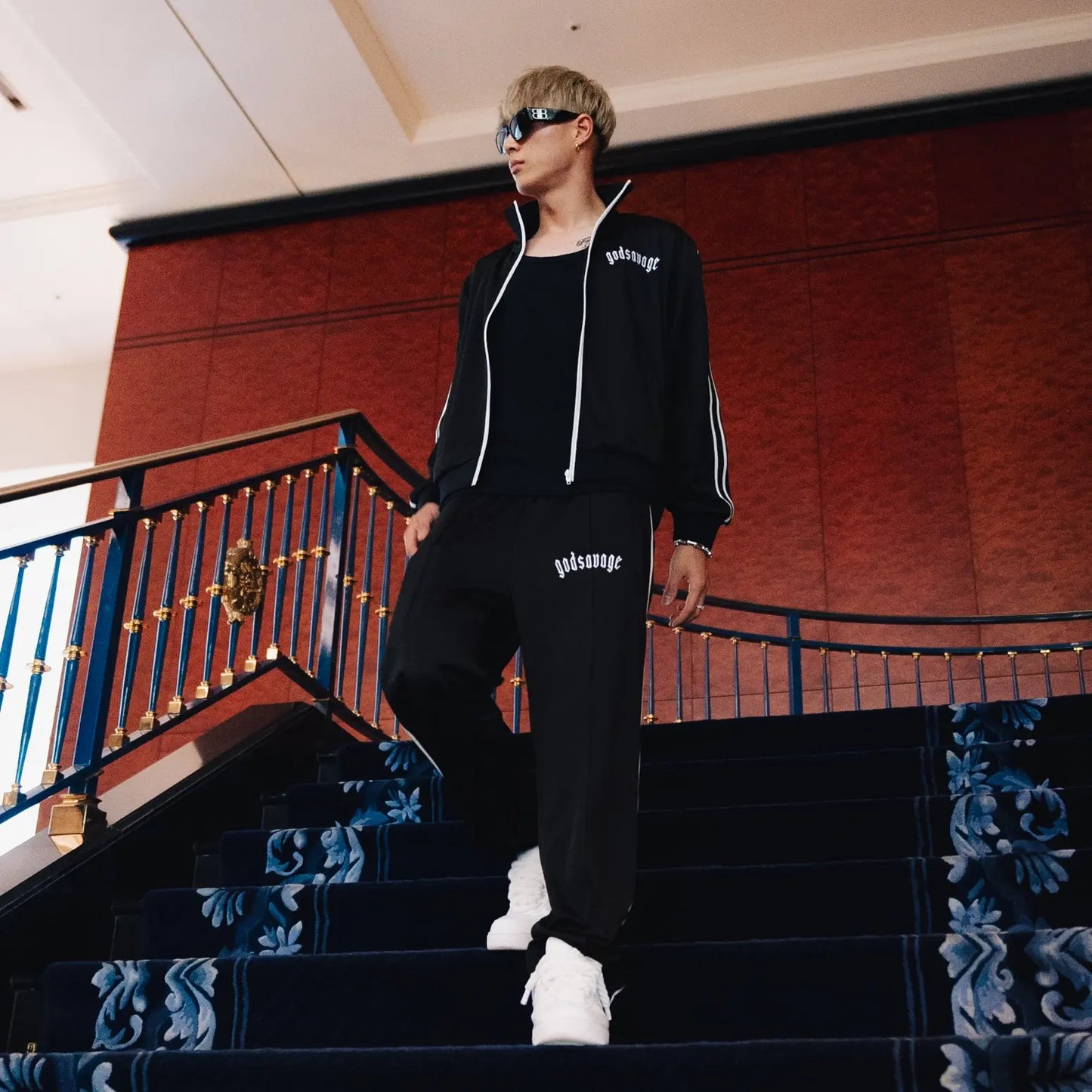 OG LOGO TRACK PANTS - BLACK & WHITE