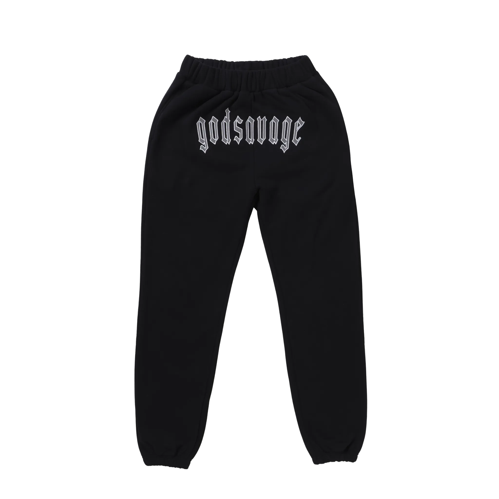 REFLECTIVE LOGO SWEATPANTS - BLACK – god savage