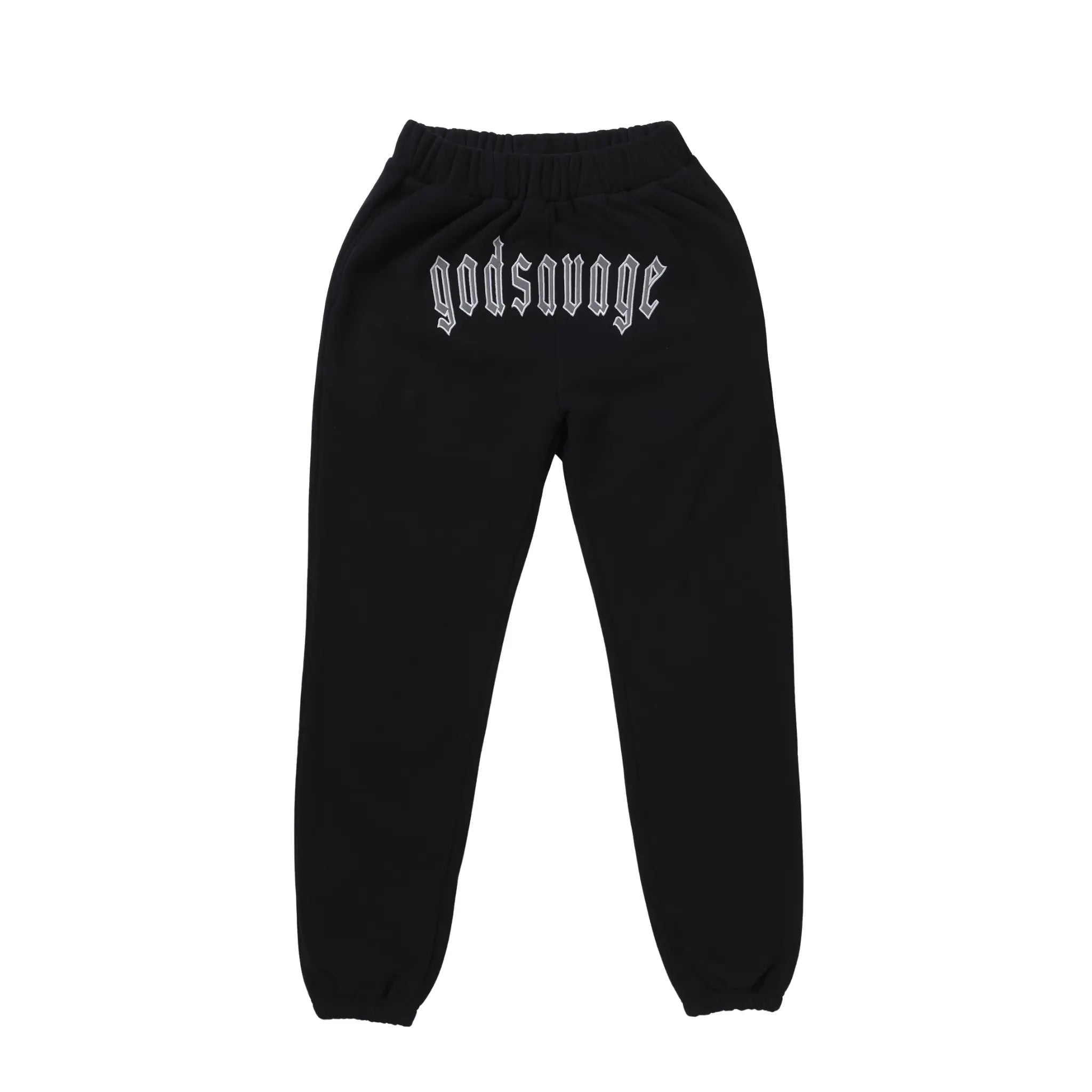 REFLECTIVE LOGO SWEATPANTS - BLACK – god savage