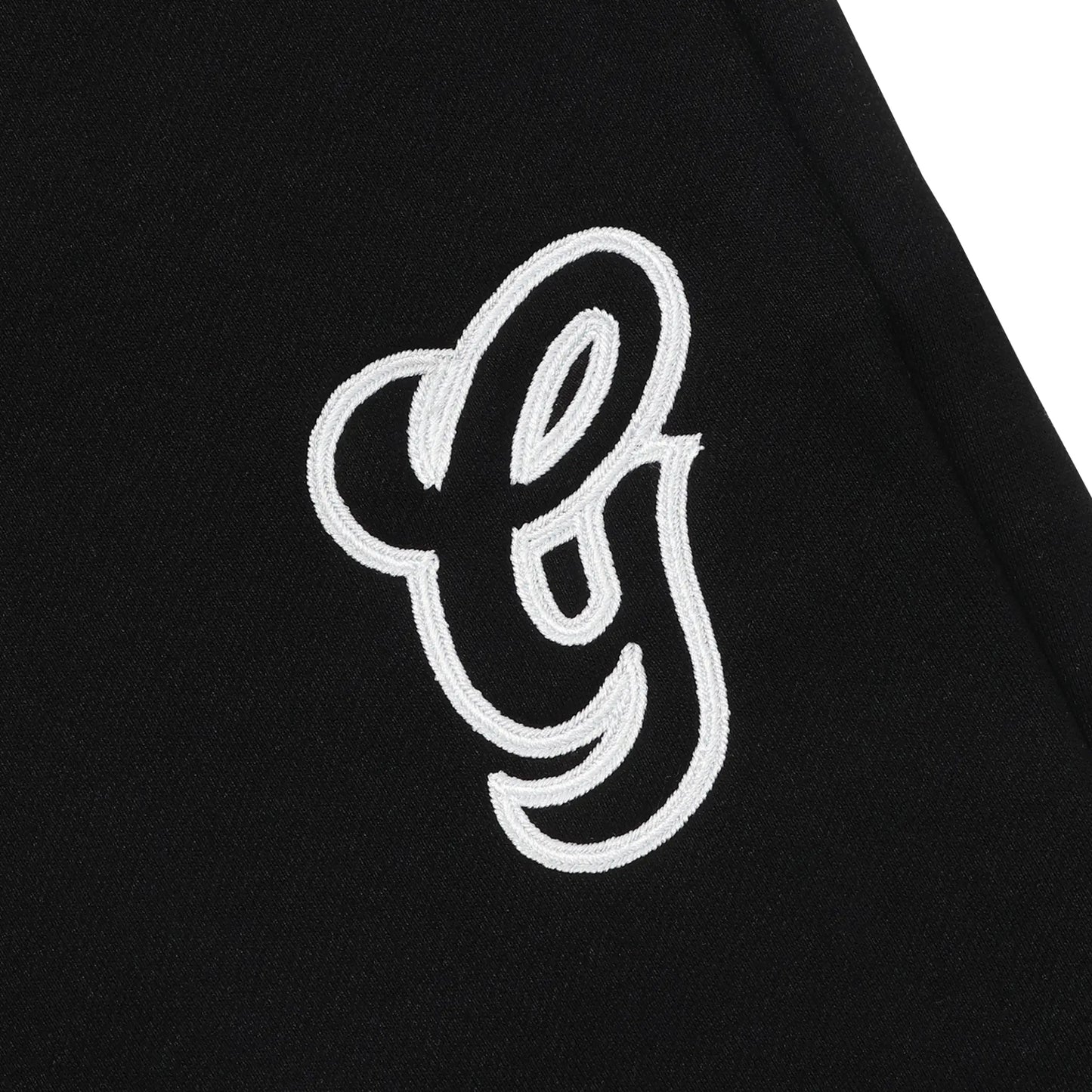 WAVY G LOGO DOUBLE WAIST SWEATPANTS - BLACK