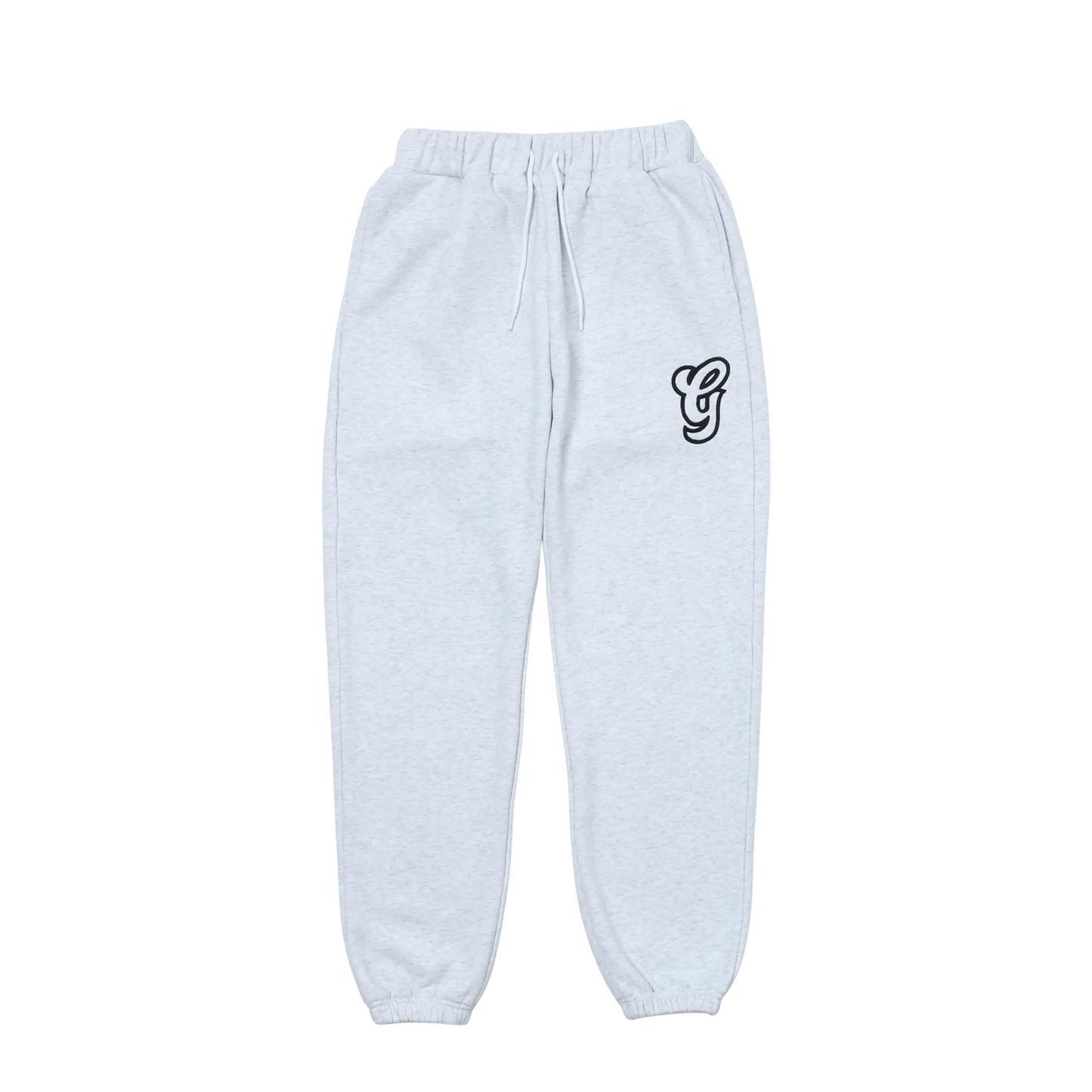 WAVY G LOGO DOUBLE WAIST SWEATPANTS - GREY