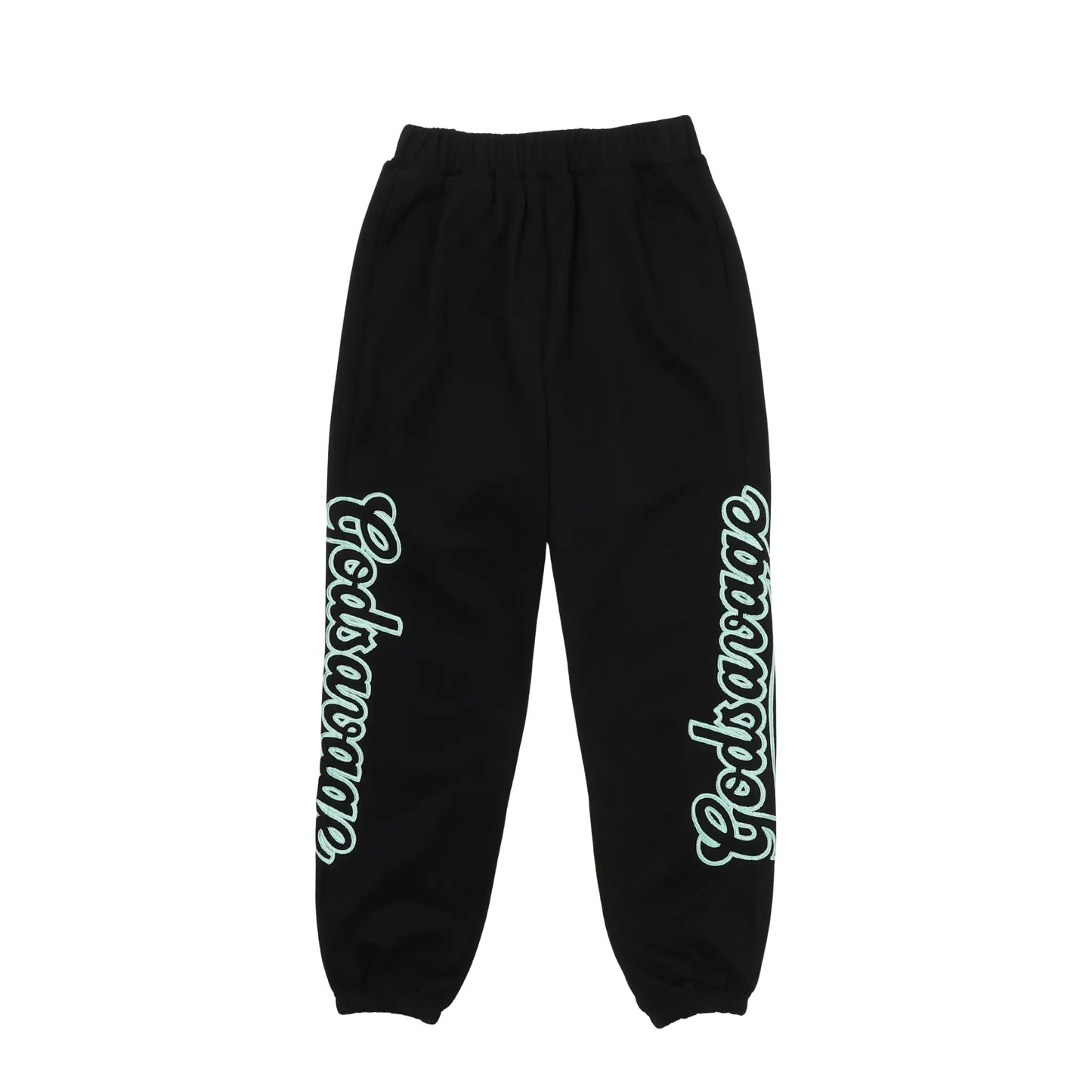 WAVY SIDE LOGO SWEATPANTS - BLACK & MINT