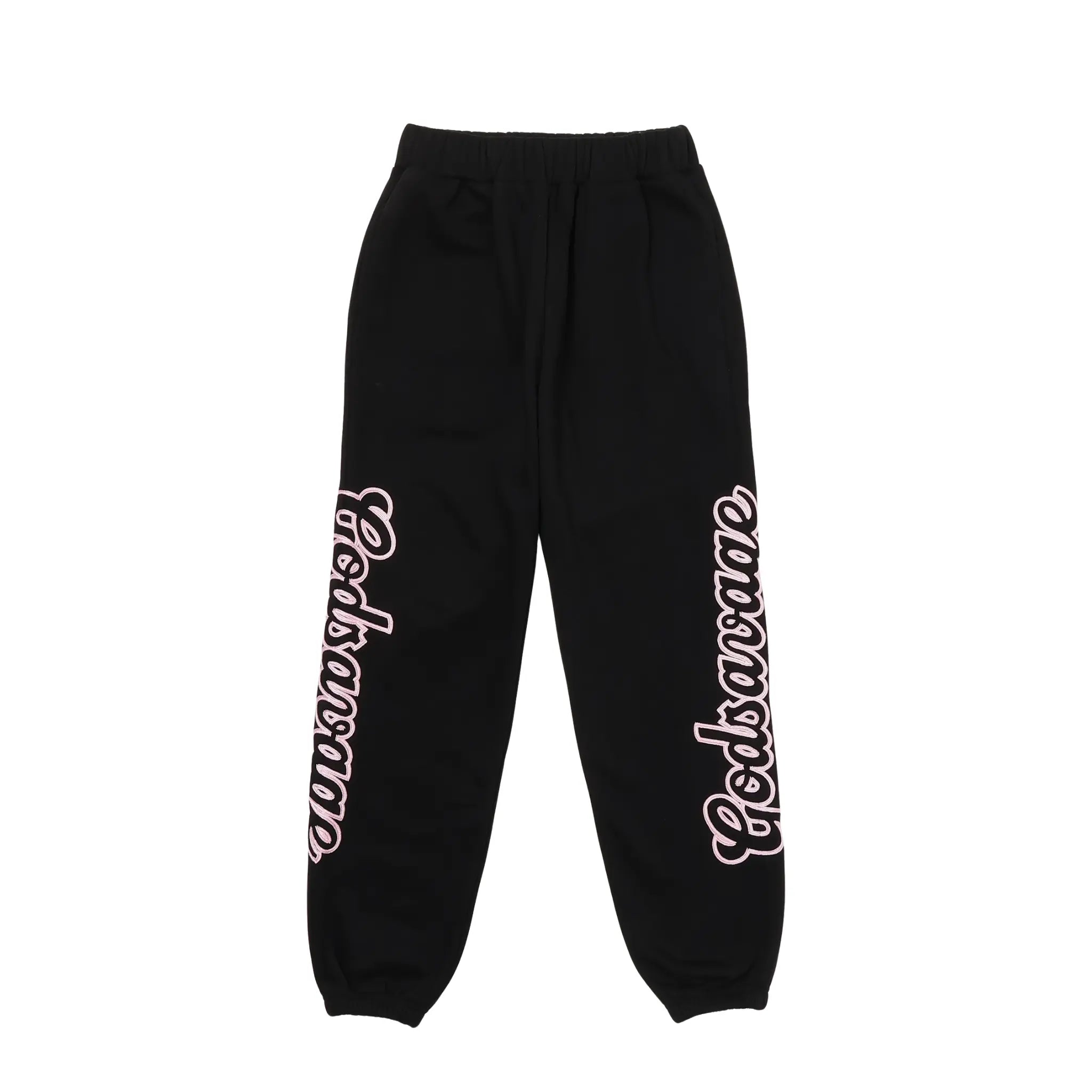 WAVY SIDE LOGO SWEATPANTS - BLACK & PINK – god savage
