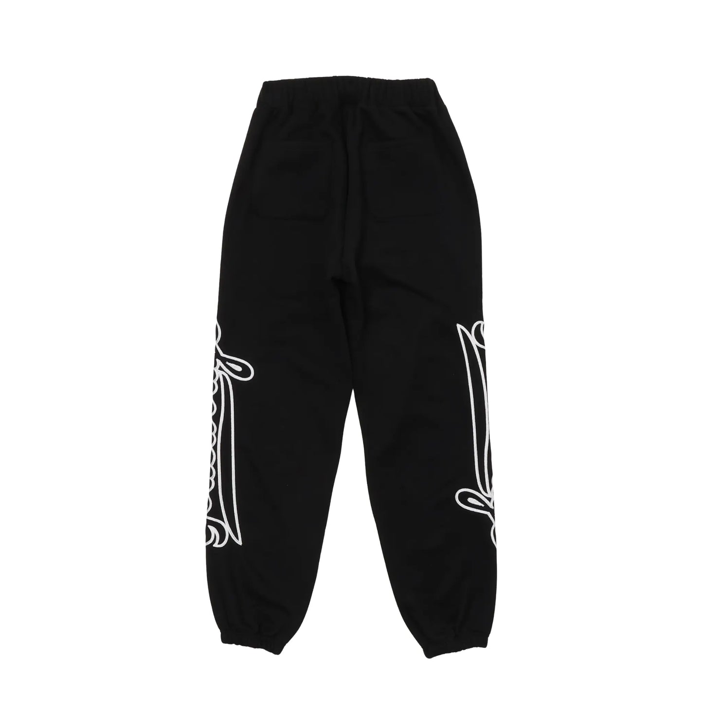 WAVY SIDE LOGO SWEATPANTS - BLACK & WHITE