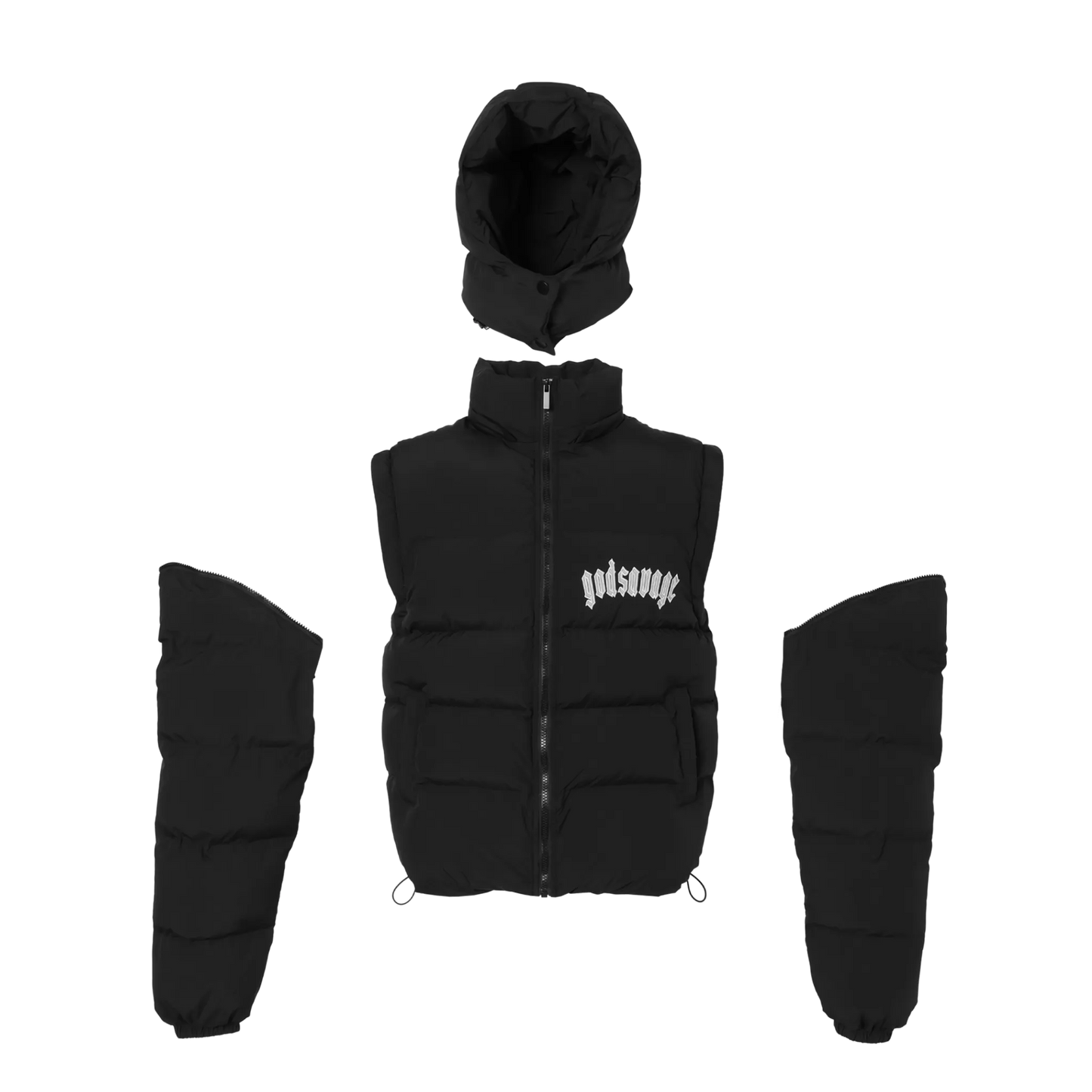 2WAY COTTON JACKET - BLACK