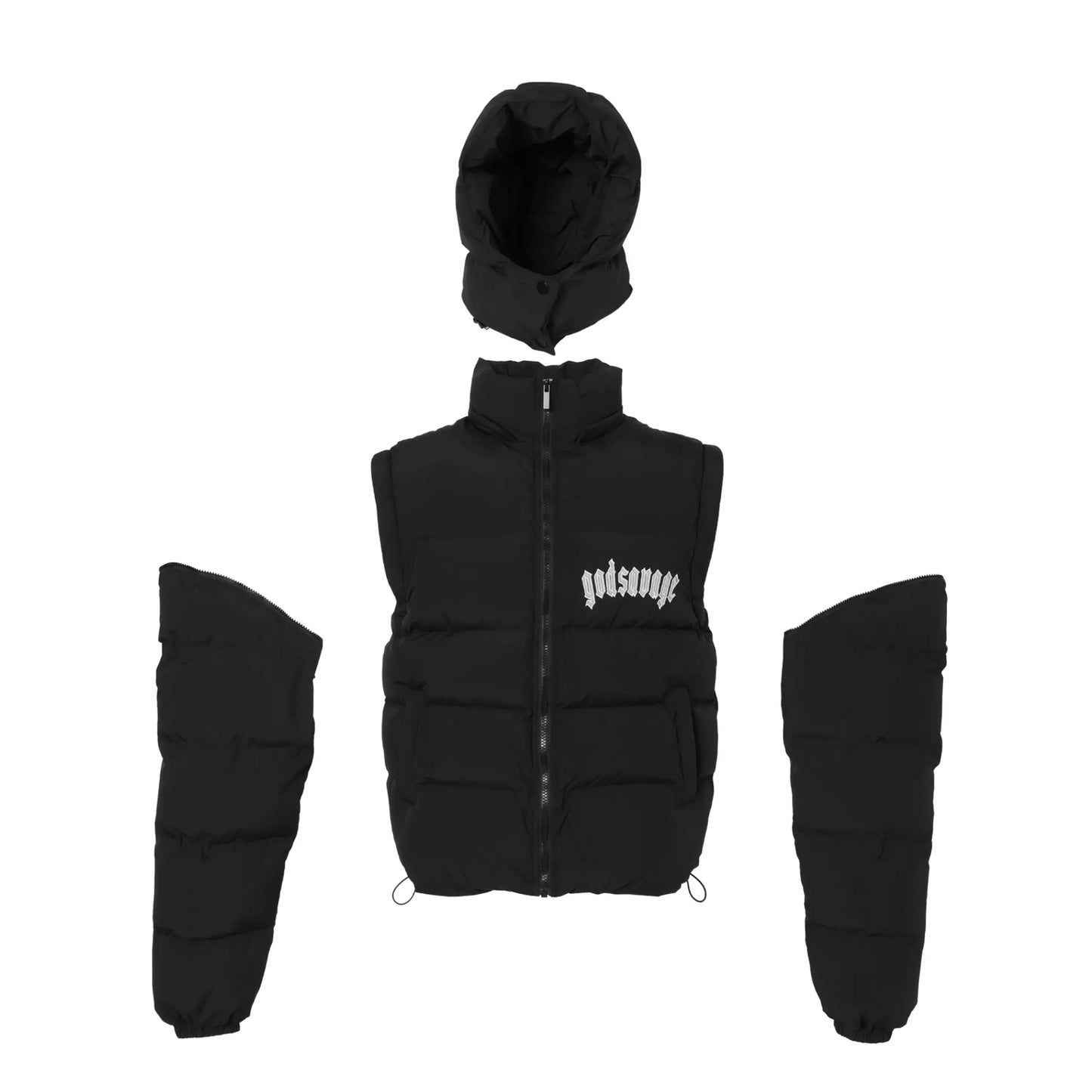 2WAY COTTON JACKET - BLACK