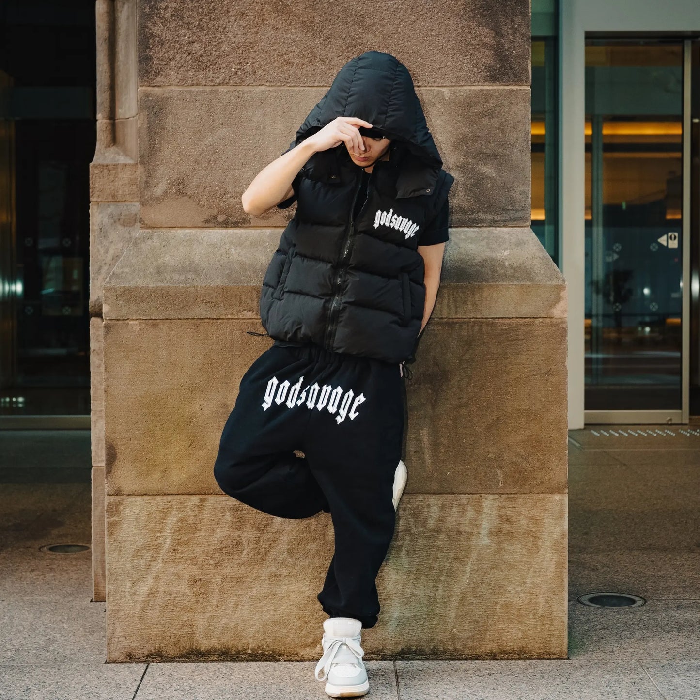 2WAY COTTON JACKET - BLACK