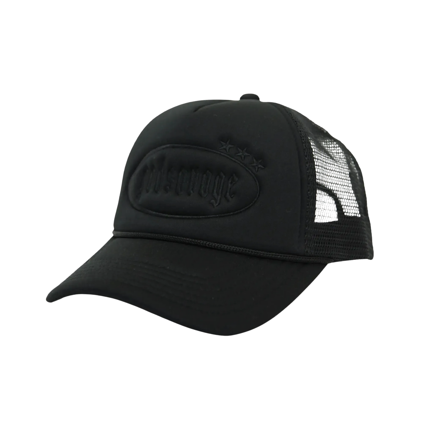3 STAR LOGO MESH CAP - BLACK