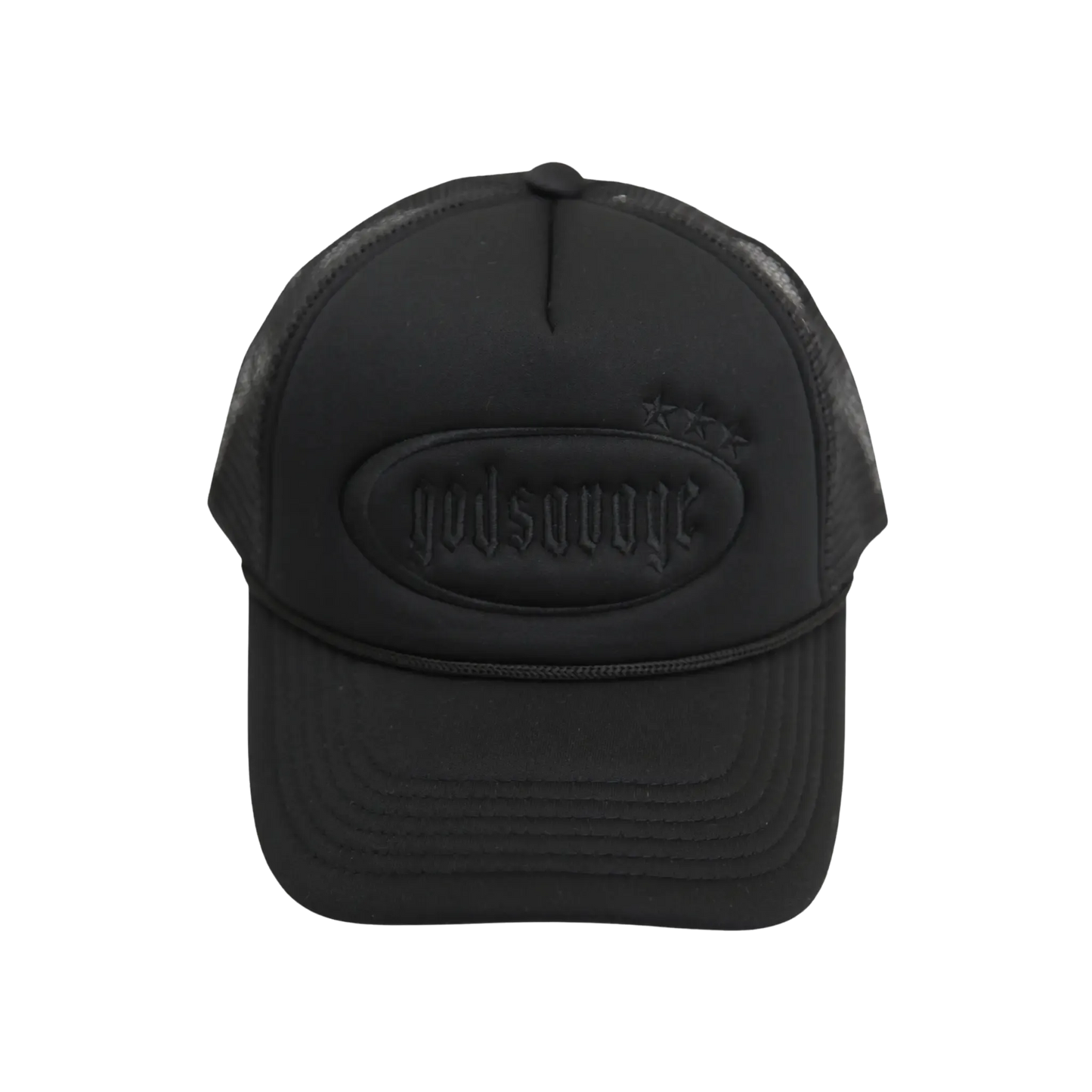 3 STAR LOGO MESH CAP - BLACK