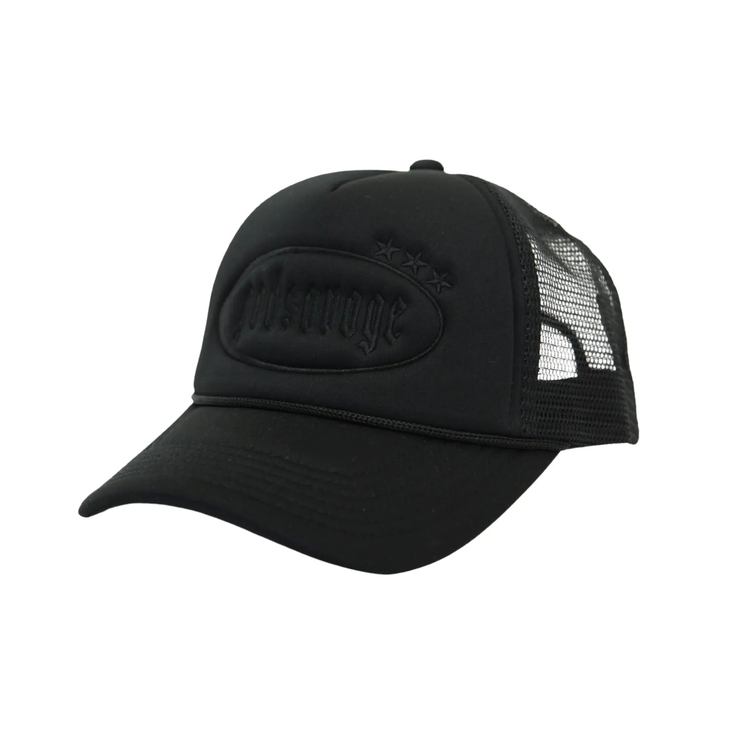 3 STAR LOGO MESH CAP - BLACK