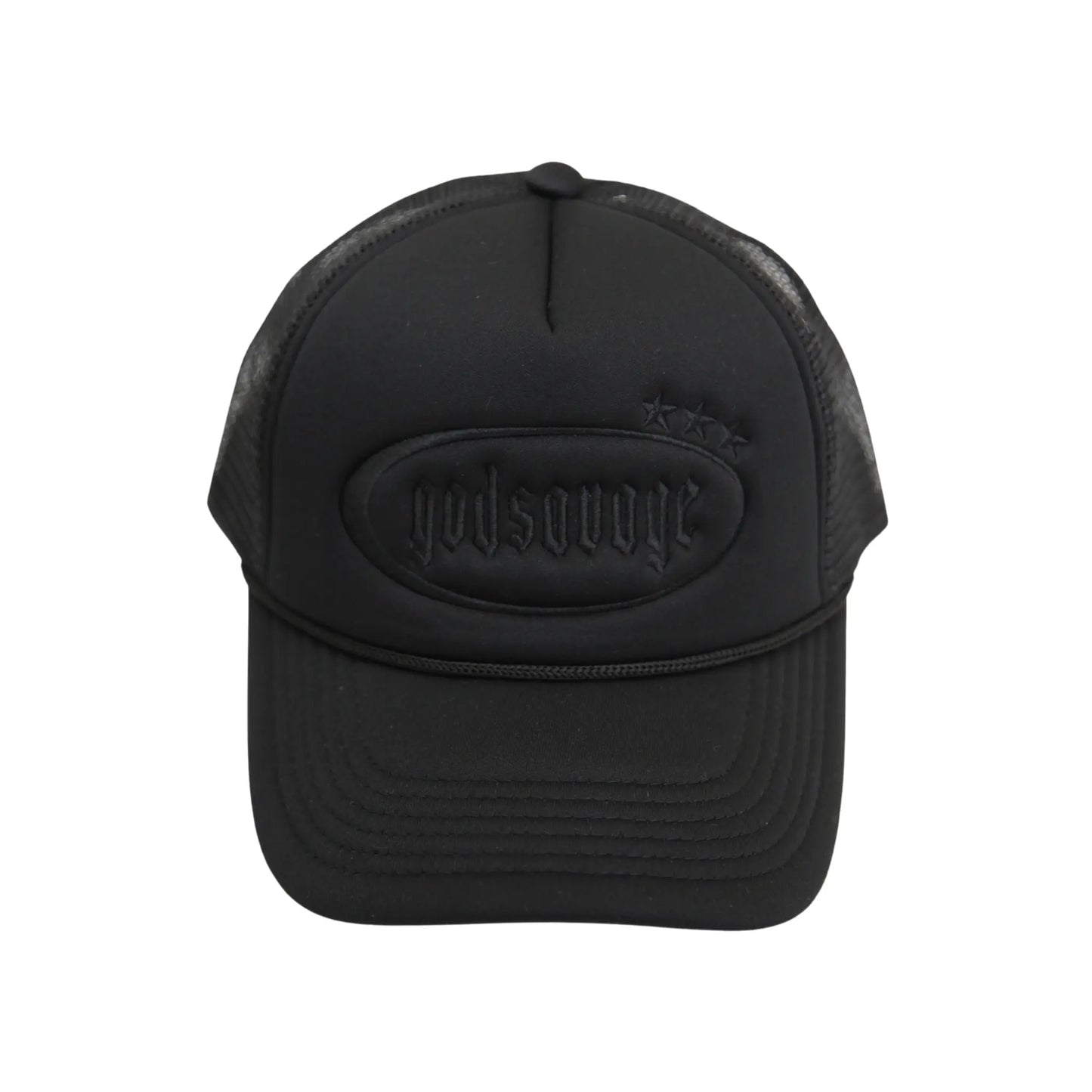 3 STAR LOGO MESH CAP - BLACK