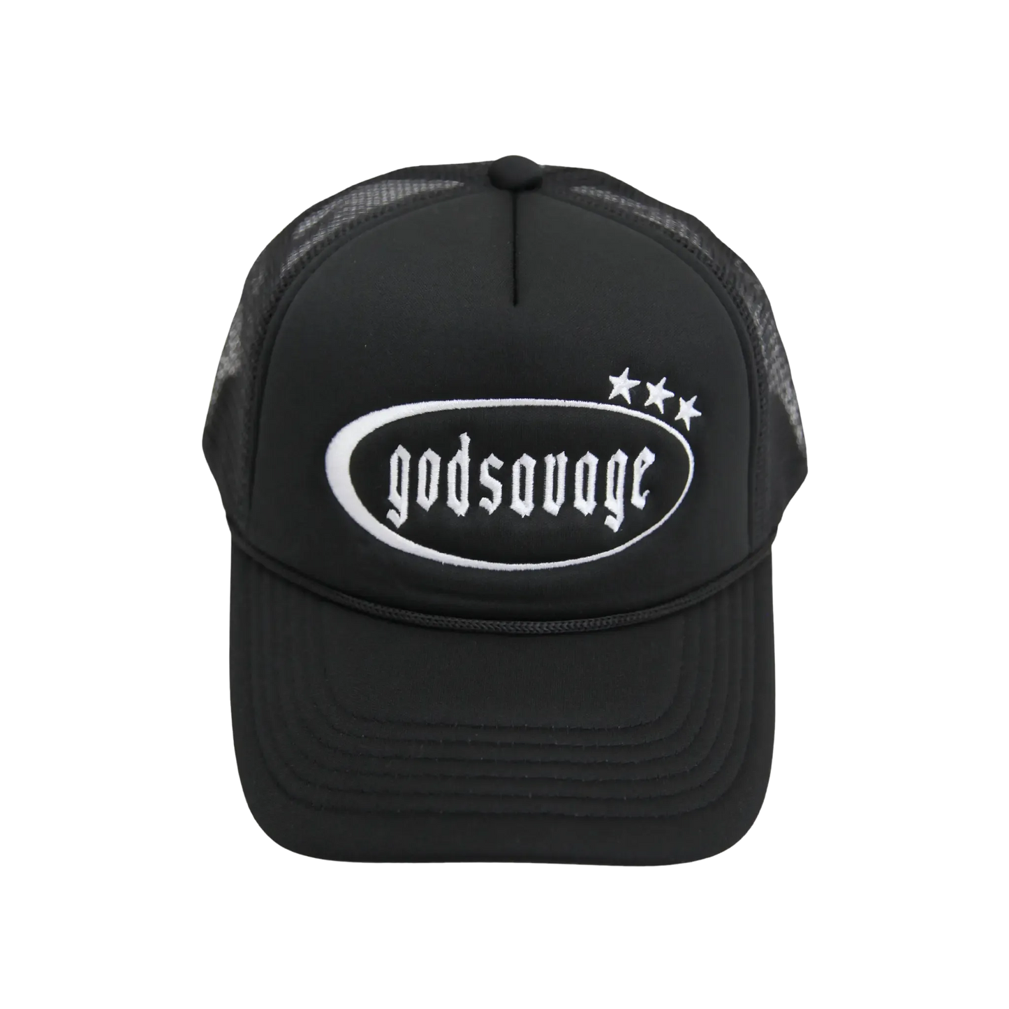 3 STAR LOGO MESH CAP - BLACK & WHITE