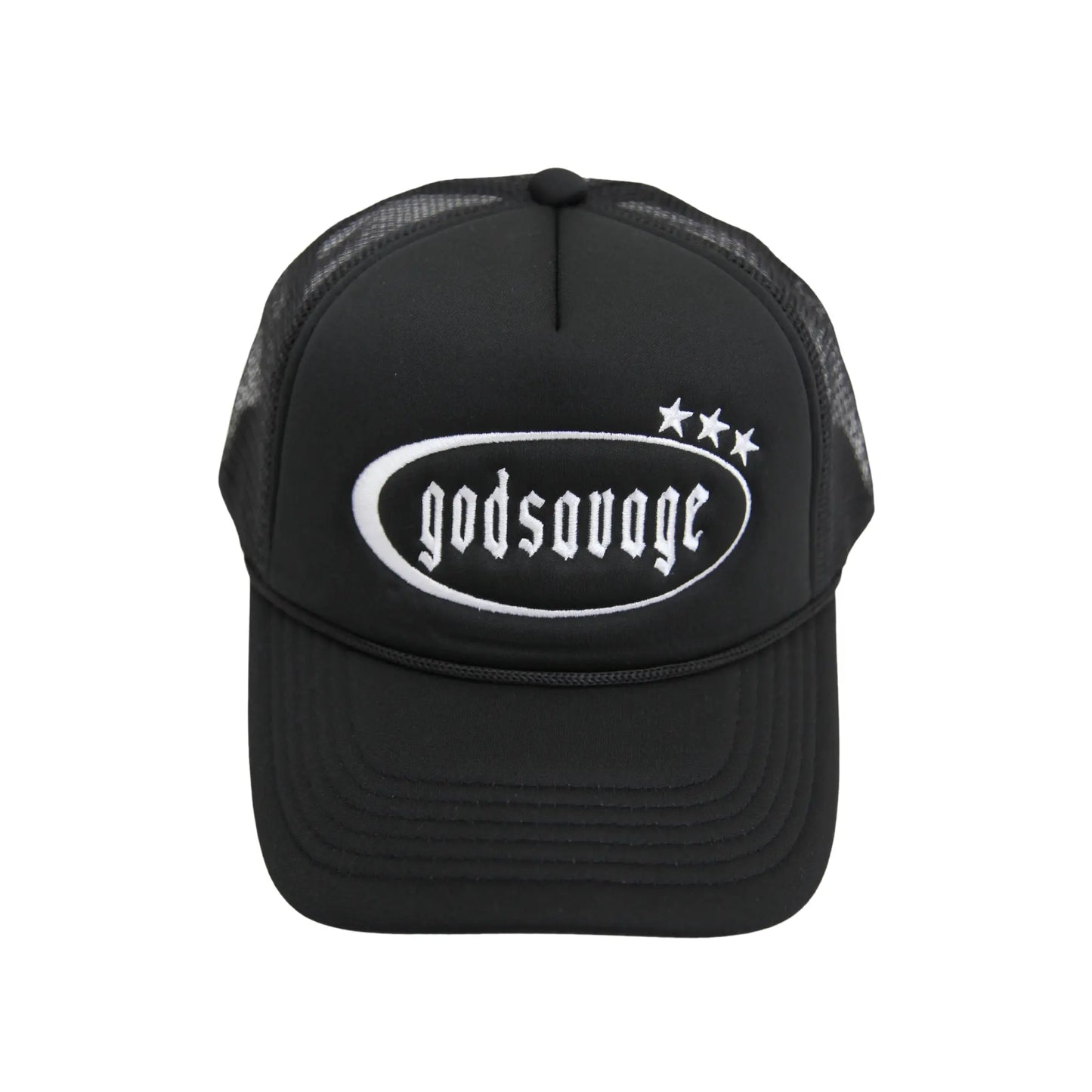 3 STAR LOGO MESH CAP - BLACK & WHITE