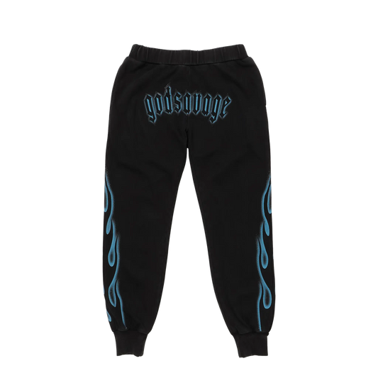 CRYSTAL FLAME SWEATPANTS - BLUE