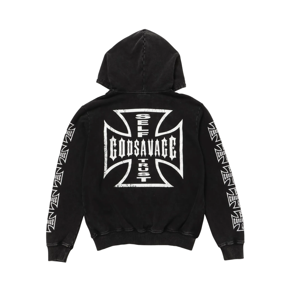 IRON CROSS HOODIE - BLACK