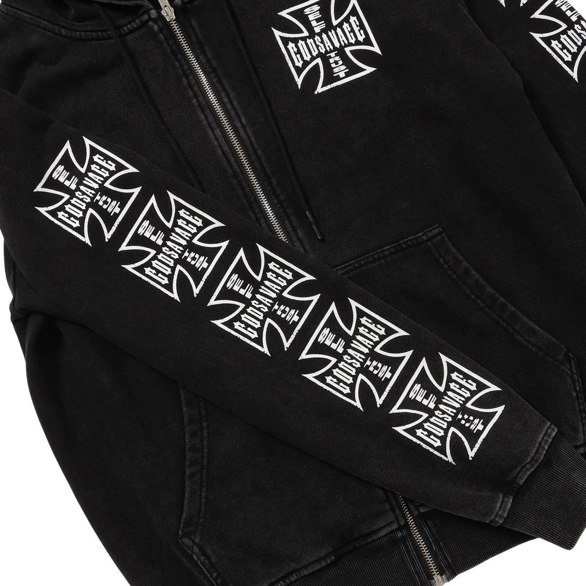 IRON CROSS HOODIE - BLACK