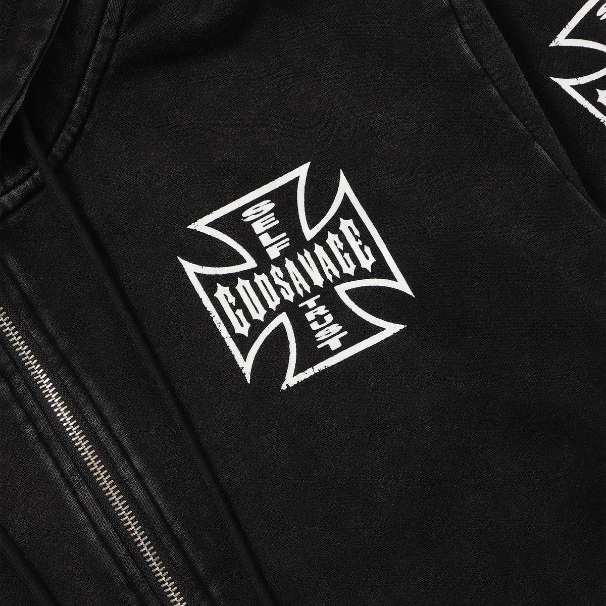 IRON CROSS HOODIE - BLACK