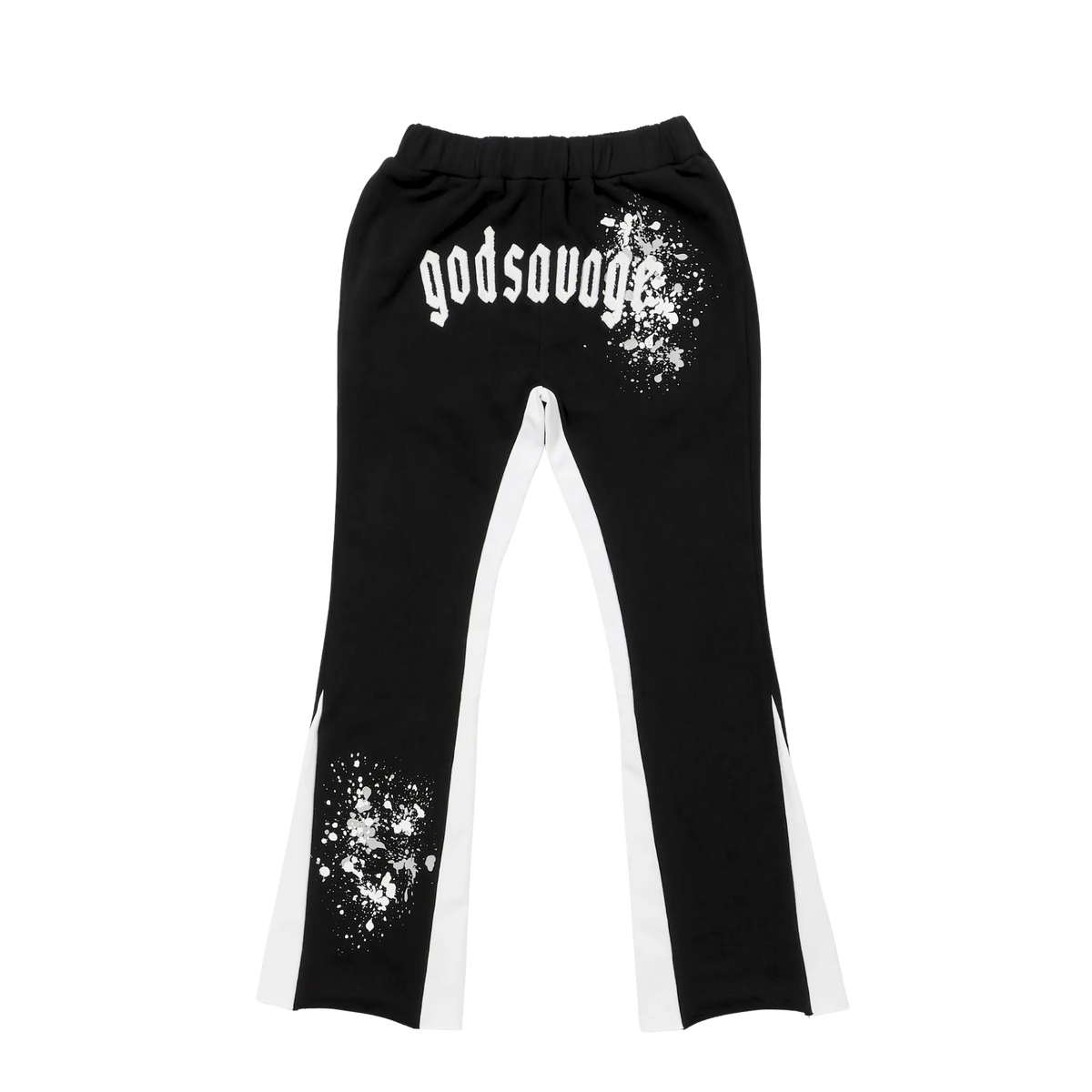 OG LOGO PAINT FLARE PANTS - BLACK