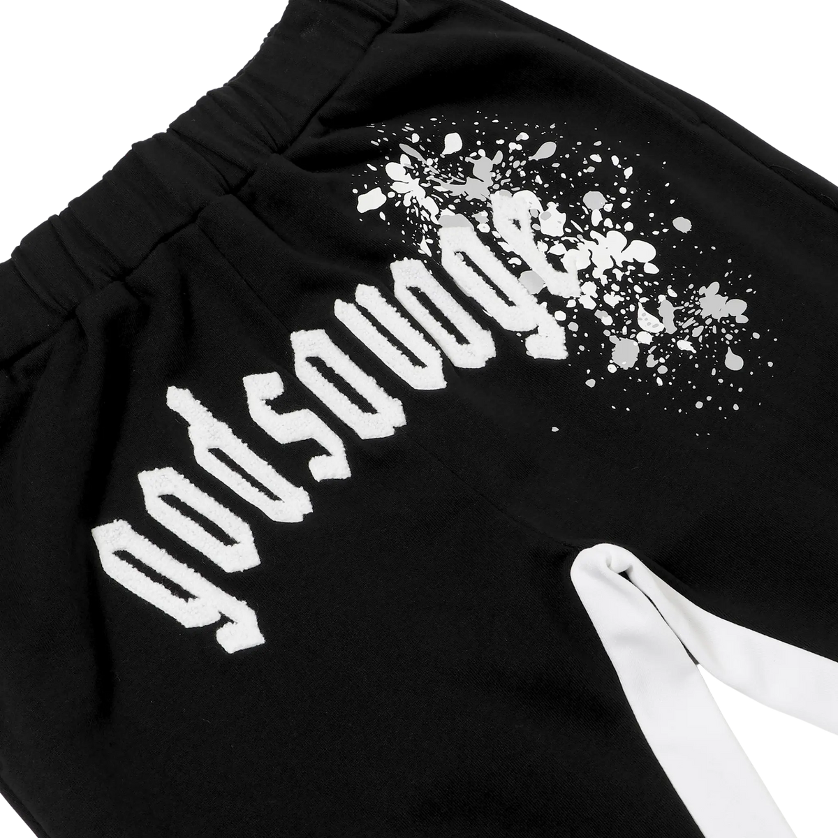 OG LOGO PAINT FLARE PANTS - BLACK