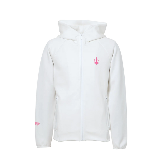TECH ZIP UP - WHITE & PINK