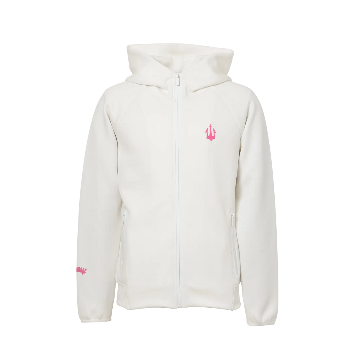 TECH ZIP UP - WHITE & PINK