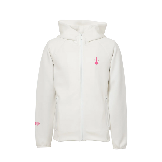 TECH ZIP UP - WHITE & PINK