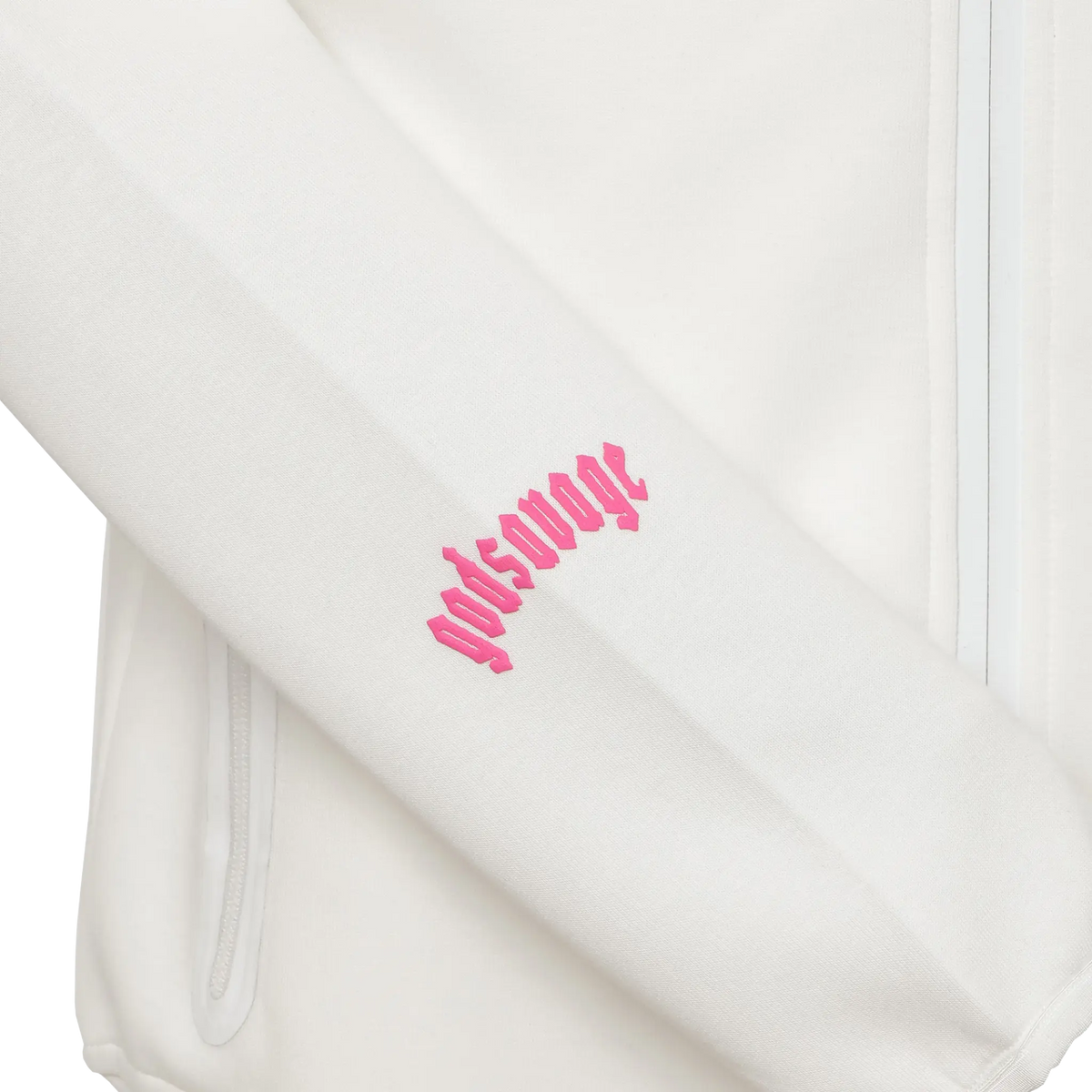 TECH ZIP UP - WHITE & PINK