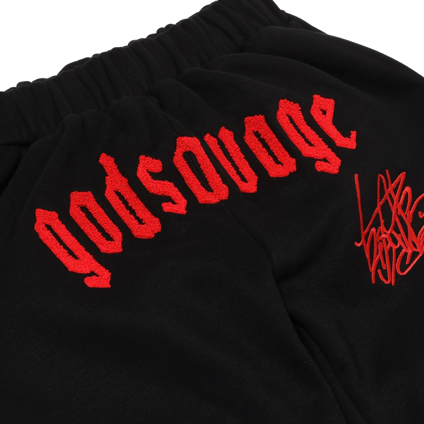 【朝倉未来 × godsavage】OG LOGO SWEATPANTS - BLACK & RED
