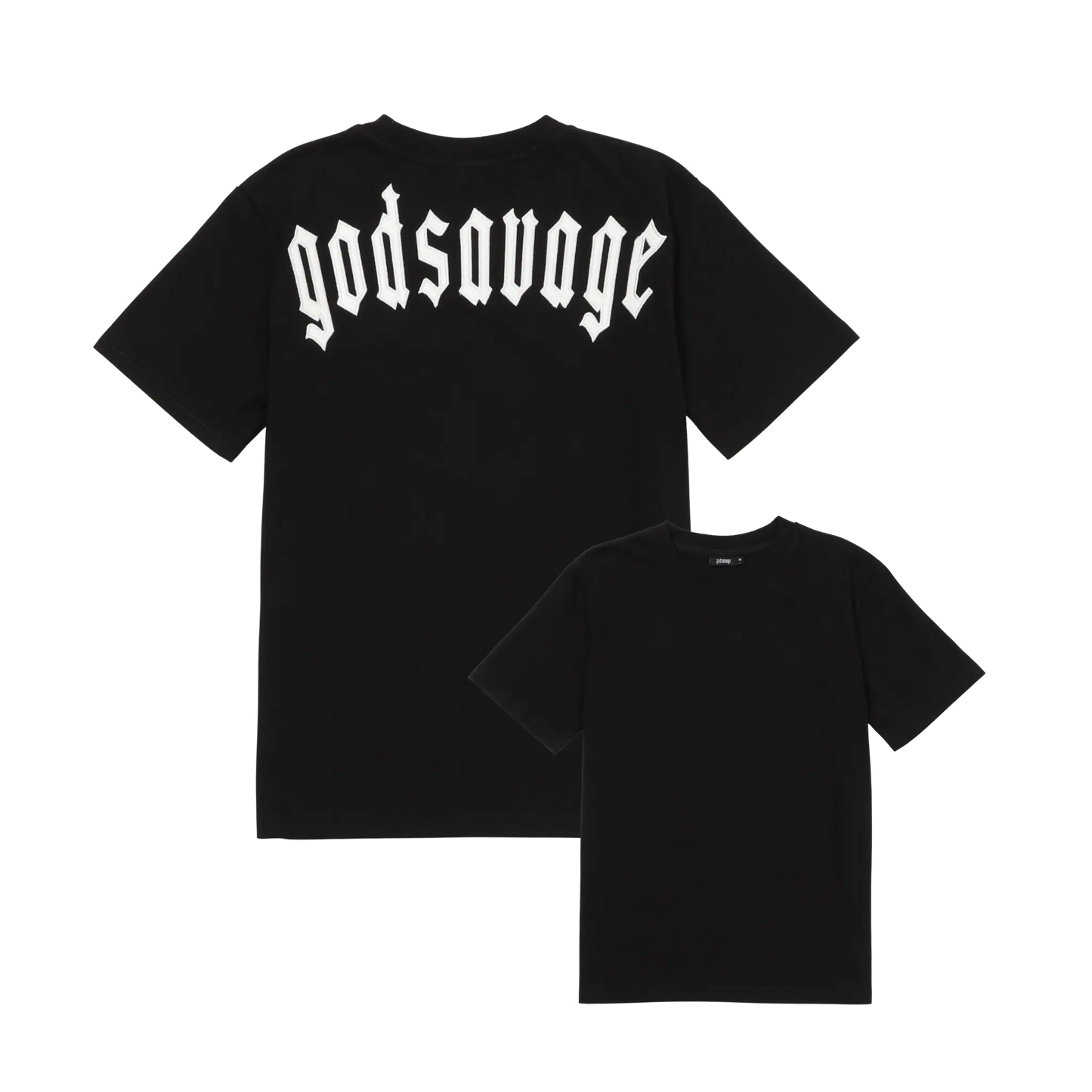 BACK LEATHER LOGO TEE - BLACK & WHITE