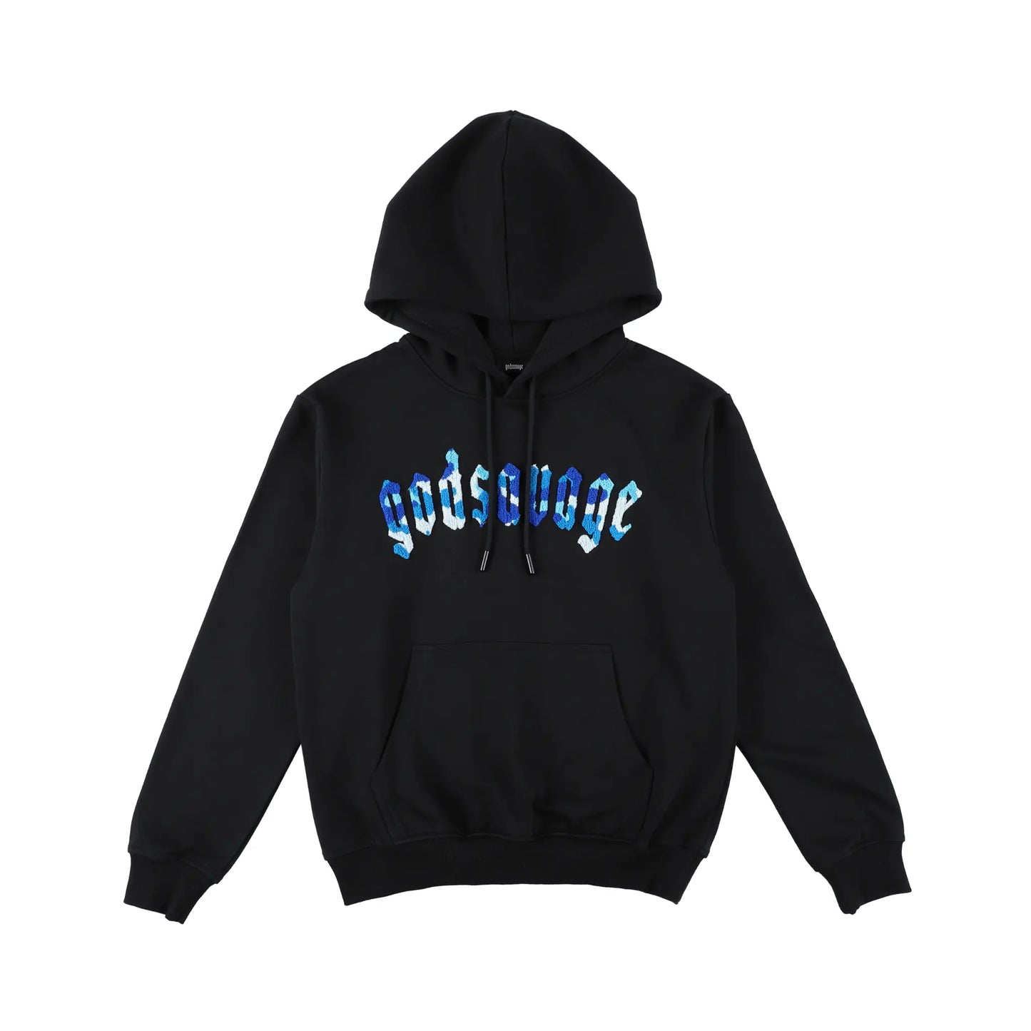 CAMO LOGO HOODIE - BLACK & BLUE